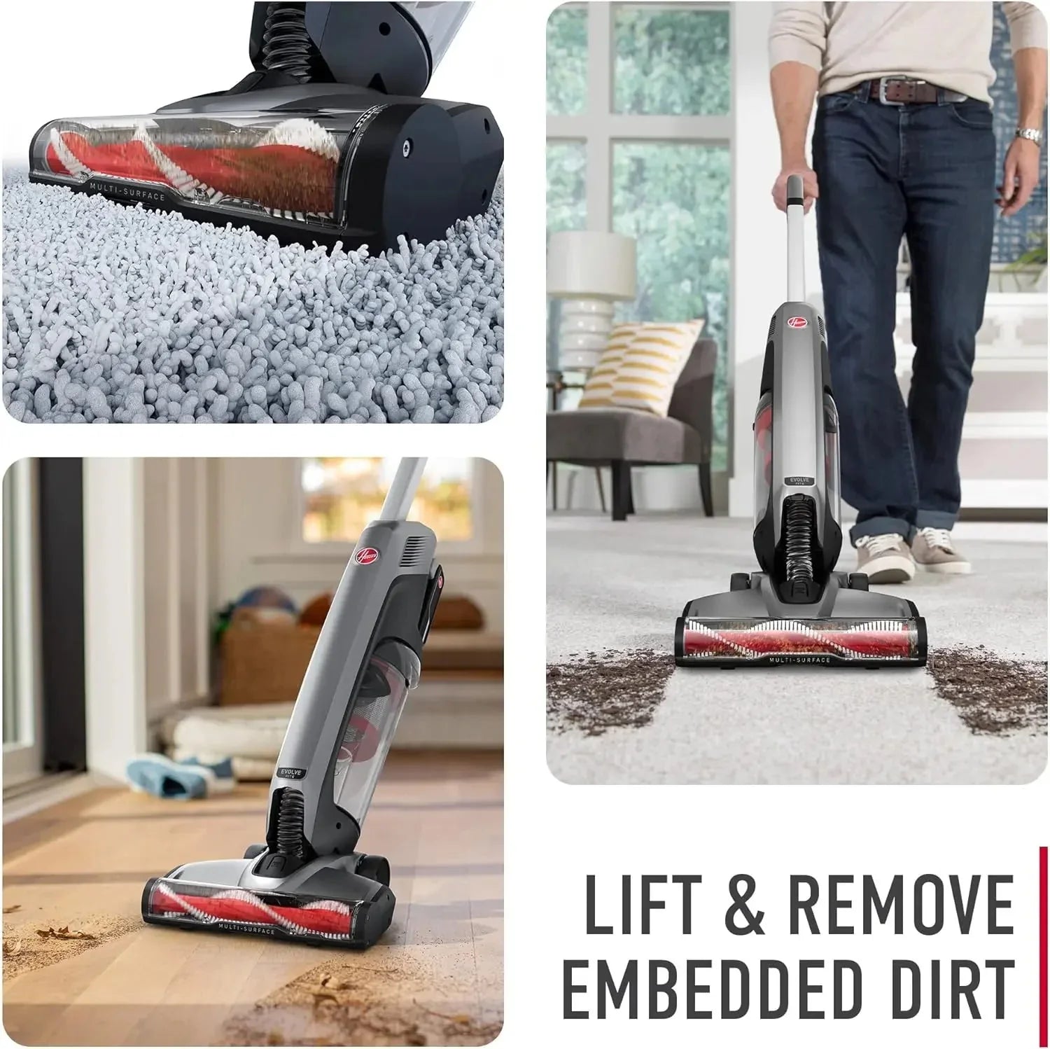 Vacuum Cleaner - ONEPWR Evolve Pet Cordless Small Upright - Lightweight Stick Vac, For Carpet and Hard Floor, BH53422V, Black