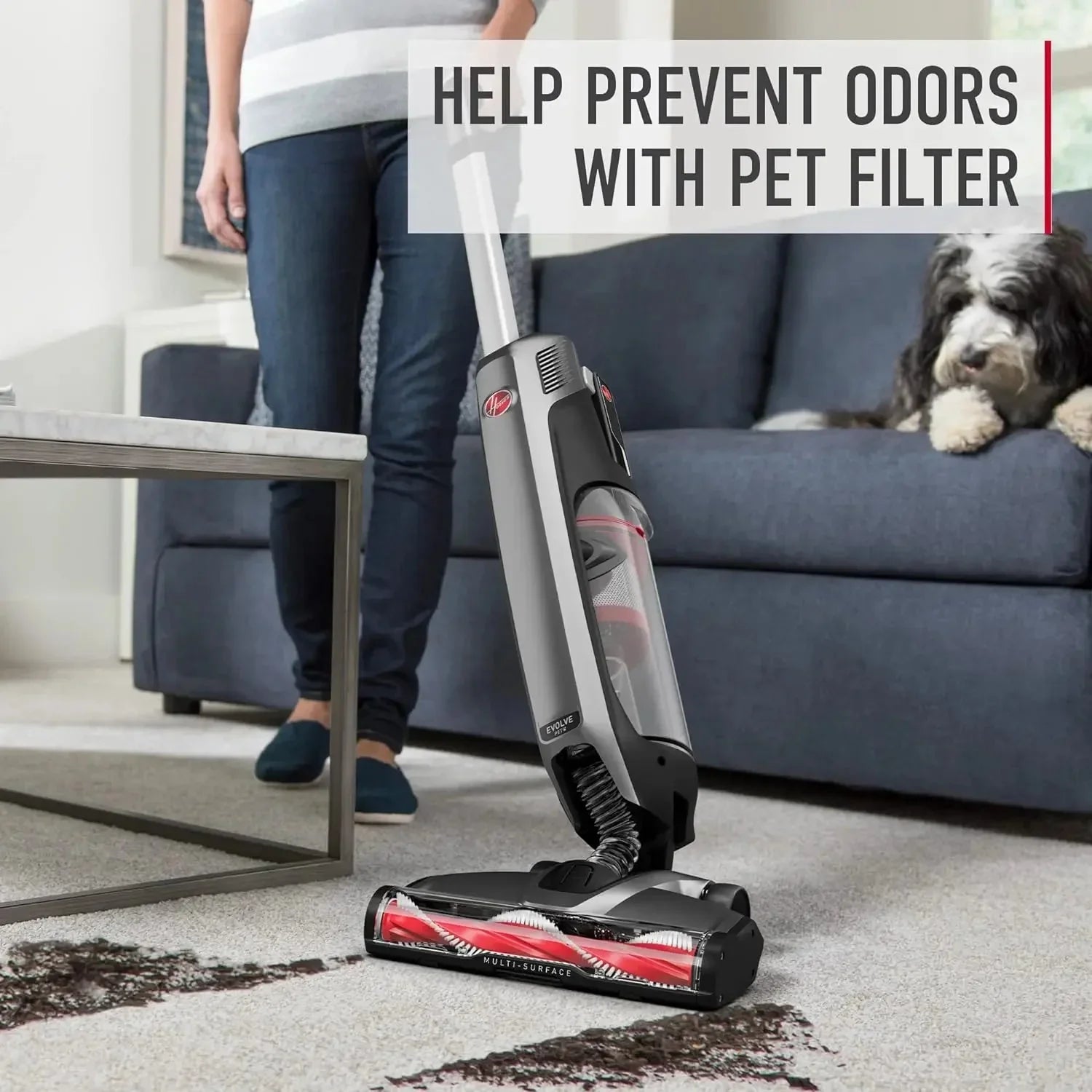Vacuum Cleaner - ONEPWR Evolve Pet Cordless Small Upright - Lightweight Stick Vac, For Carpet and Hard Floor, BH53422V, Black