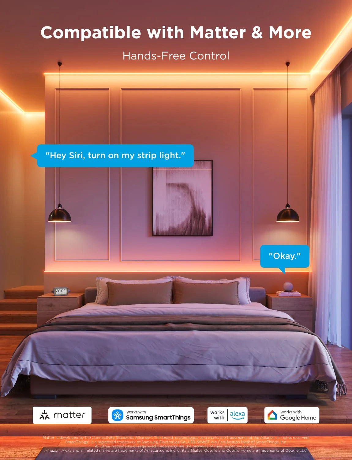 Światło, Cob LED Strip, Pro, smart RGBICW światło 9.8ft