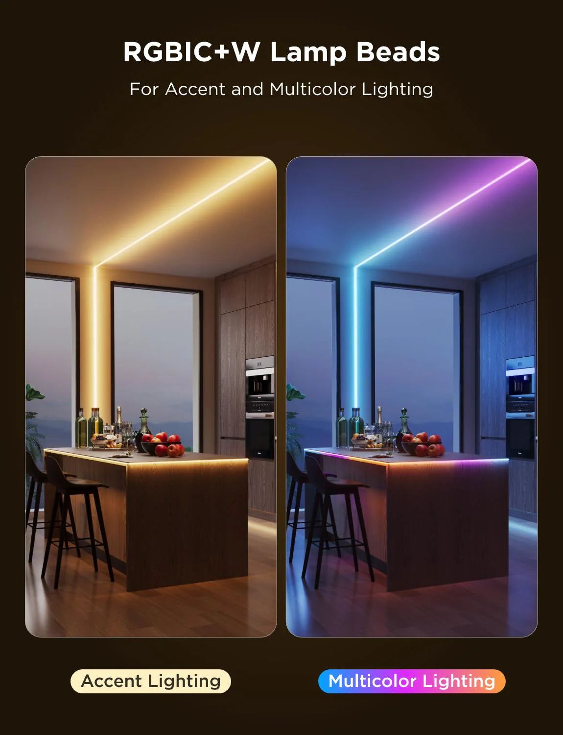 Światło, Cob LED Strip, Pro, smart RGBICW światło 9.8ft