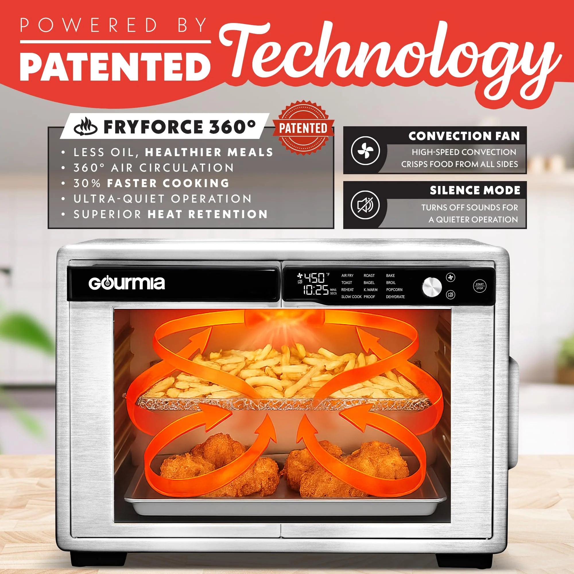 French drzwi frytkownica beztluszczowa piekarnik, 37 Qt Convection Toaster