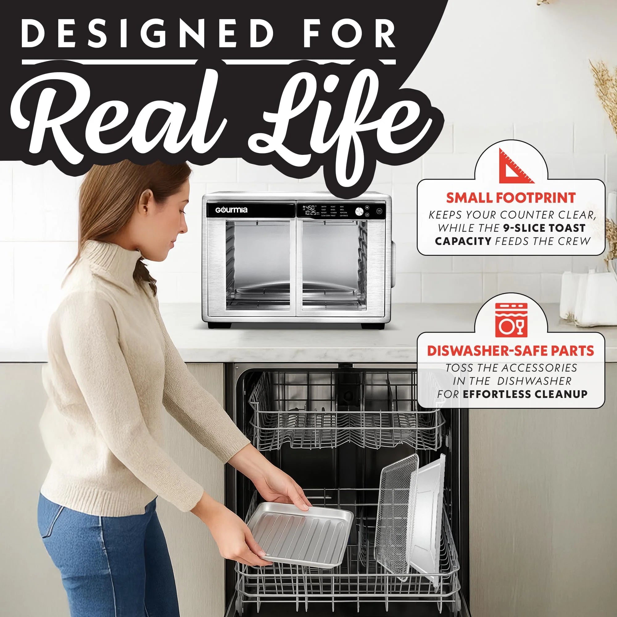 French drzwi frytkownica beztluszczowa piekarnik, 37 Qt Convection Toaster
