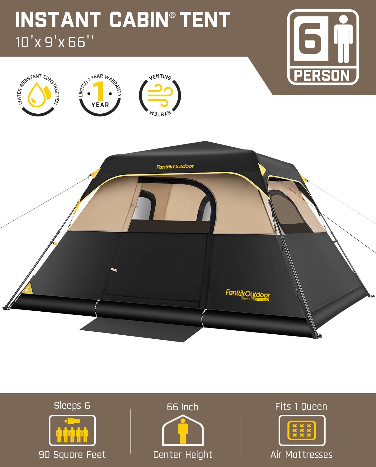 Instant Cabin do 4-10 Persons namiot, Quick Setup