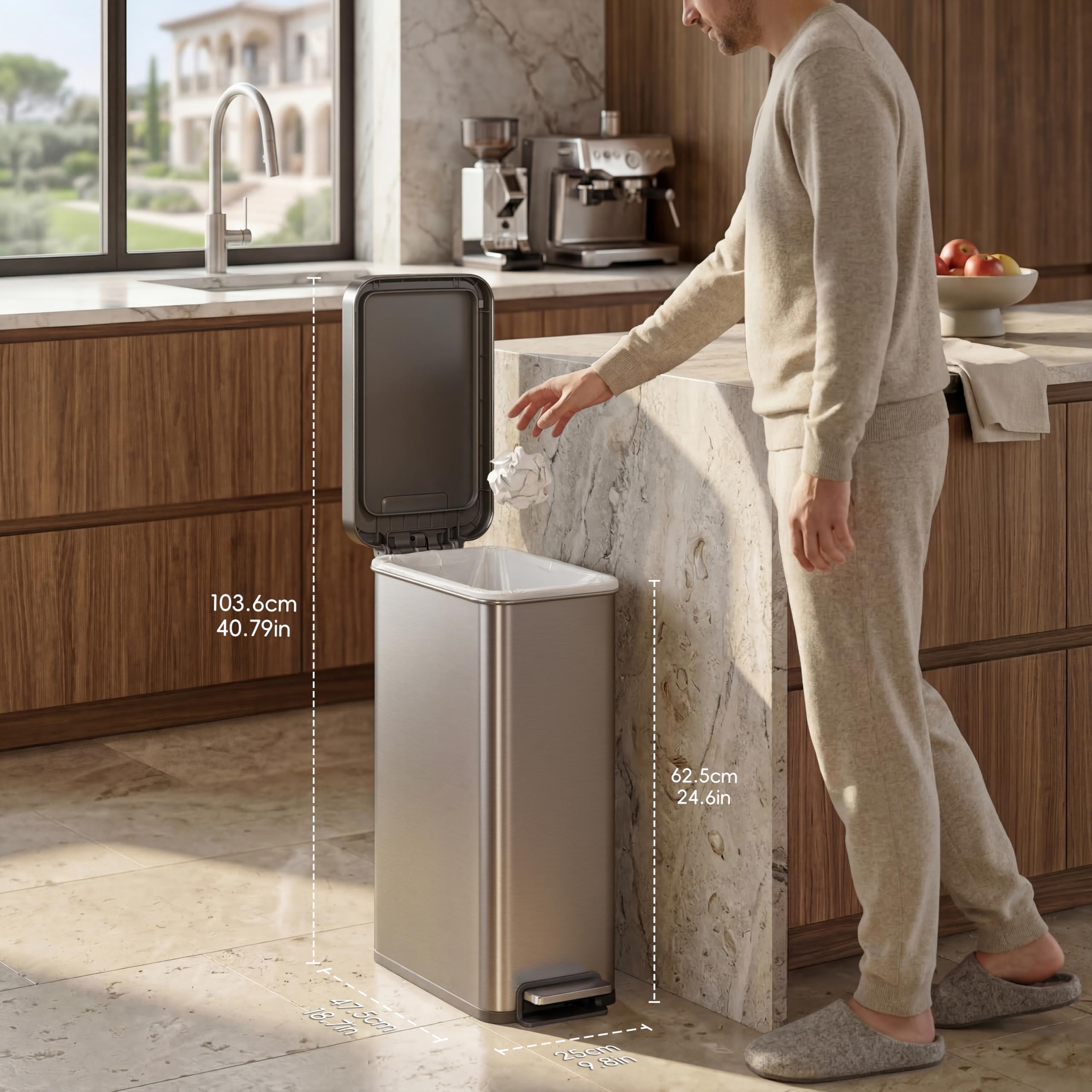 1787646696_zzSbpdY2 Hudson Slim 50L stal nierdzewna kuchenny Trash puszka