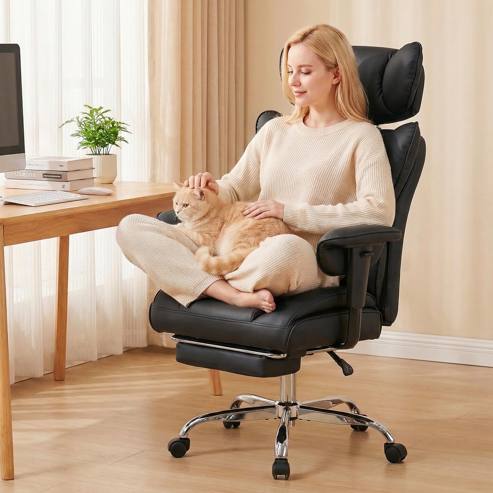 Big i wysoki ergonomiczny biurko krzeslo z Footrest