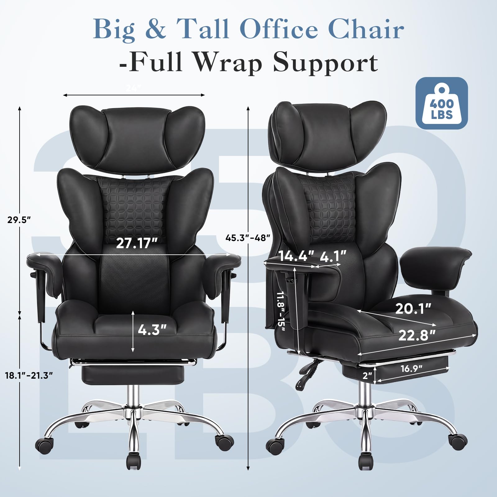 Big i wysoki ergonomiczny biurko krzeslo z Footrest