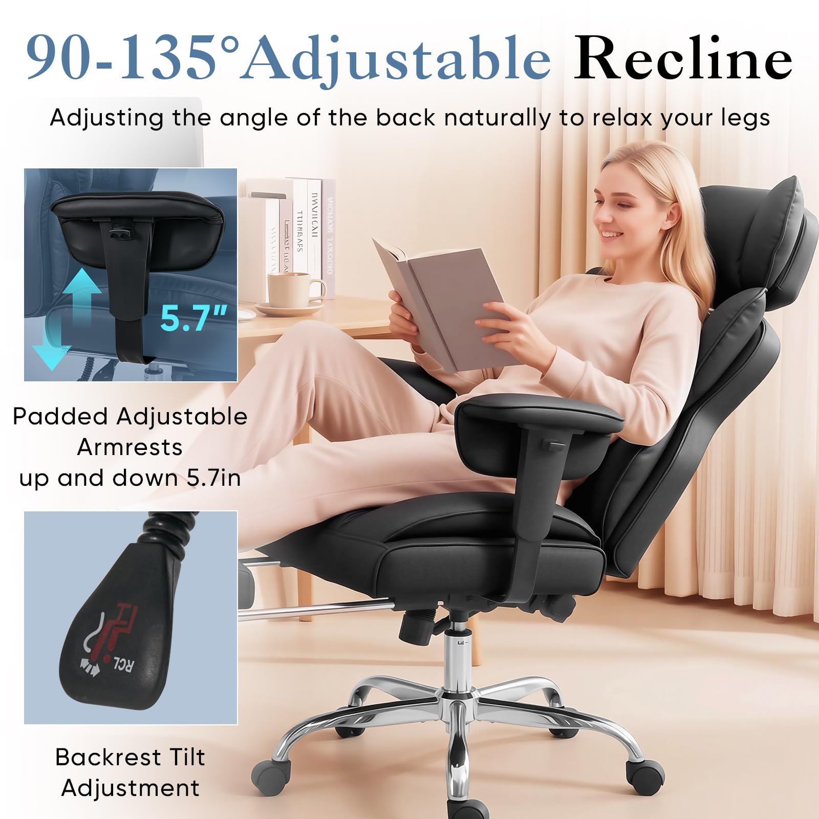 Big i wysoki ergonomiczny biurko krzeslo z Footrest