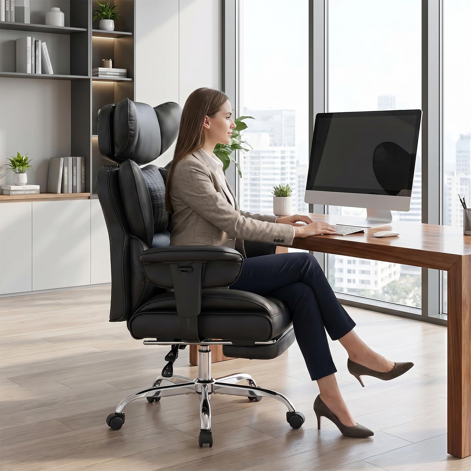 Big i wysoki ergonomiczny biurko krzeslo z Footrest