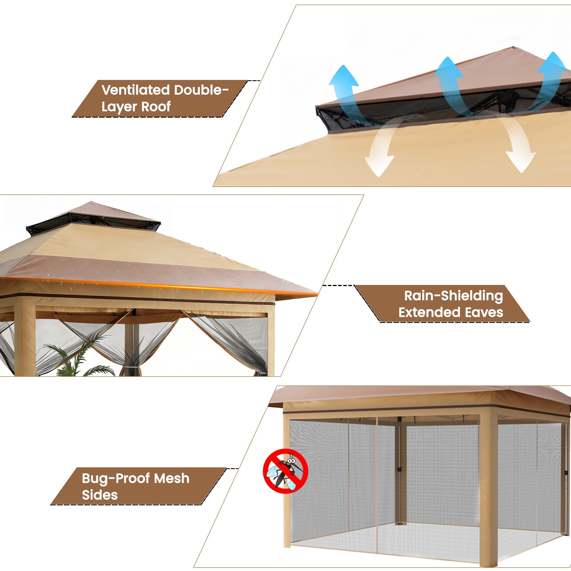 13 X 13 Pop Up altana z Mosquito Netting