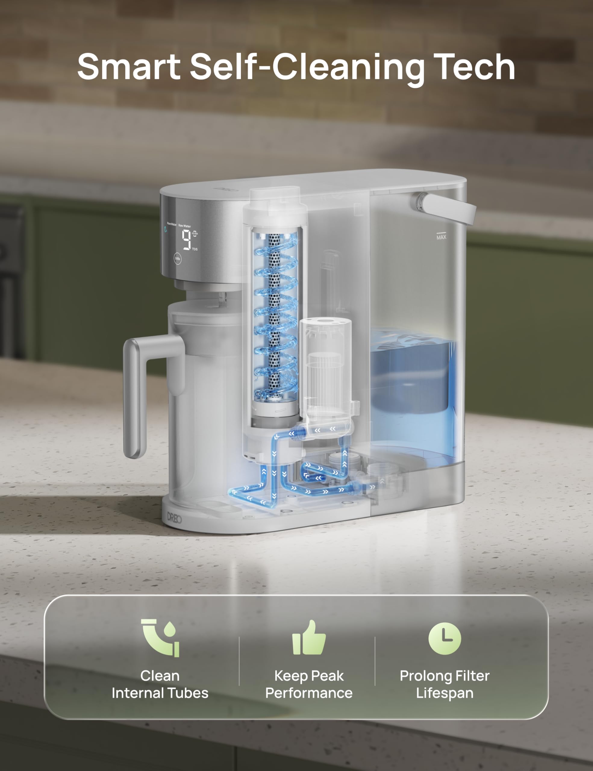 Wody filtr, Reverse Osmosis nablatowy, system