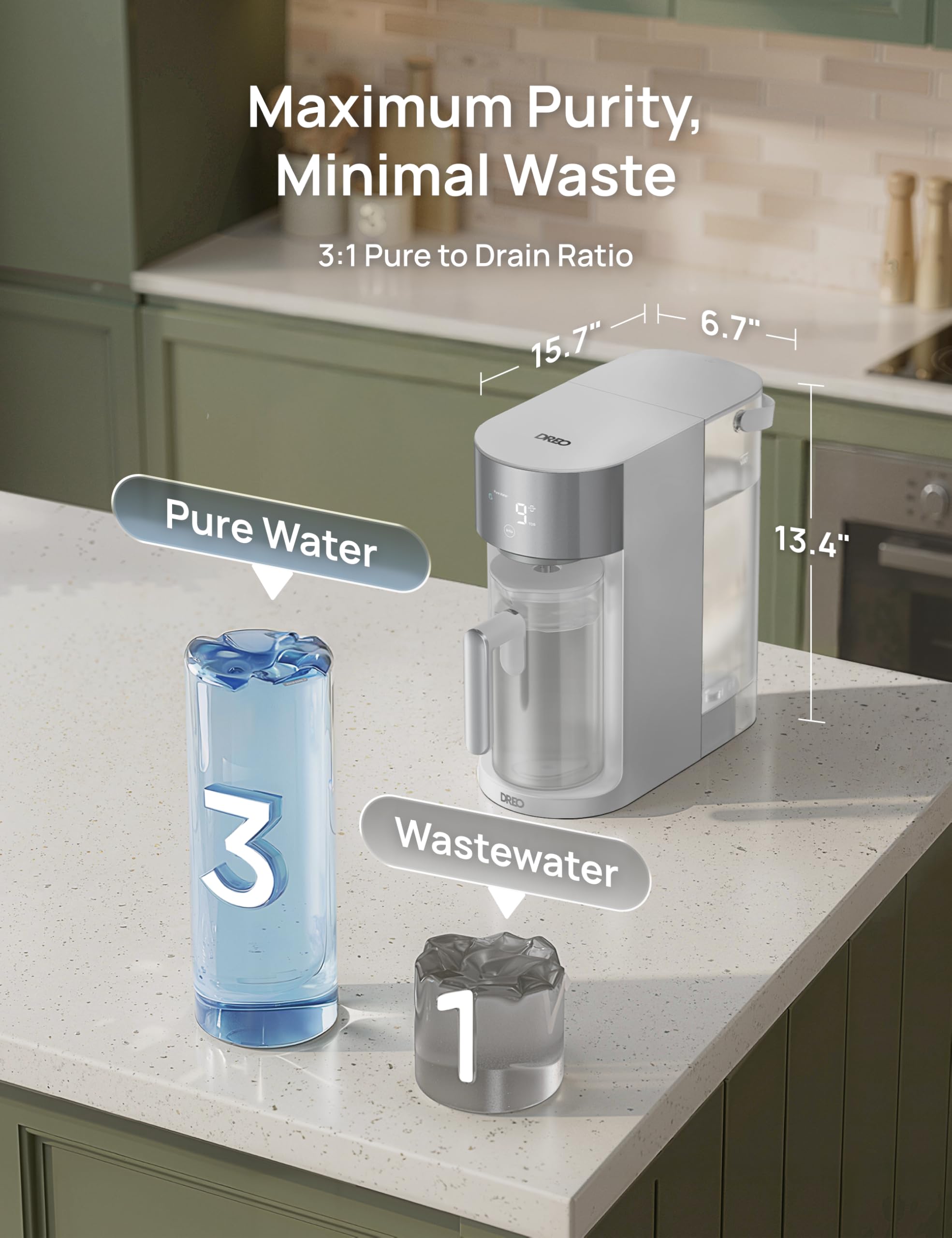 Wody filtr, Reverse Osmosis nablatowy, system