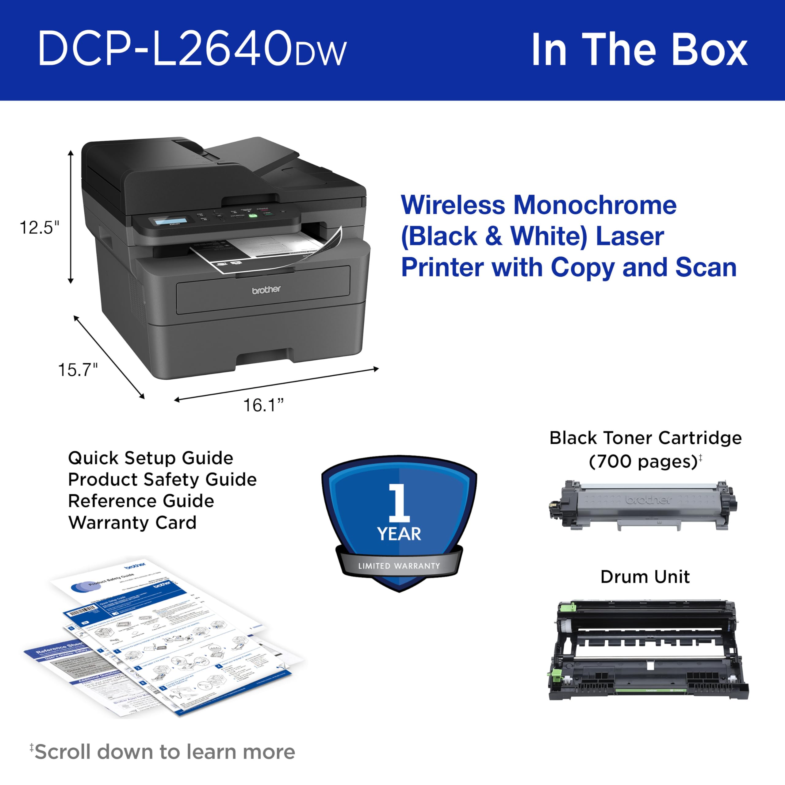 DCP-L2640DW bezprzewodowy Monochrome Laser drukarka