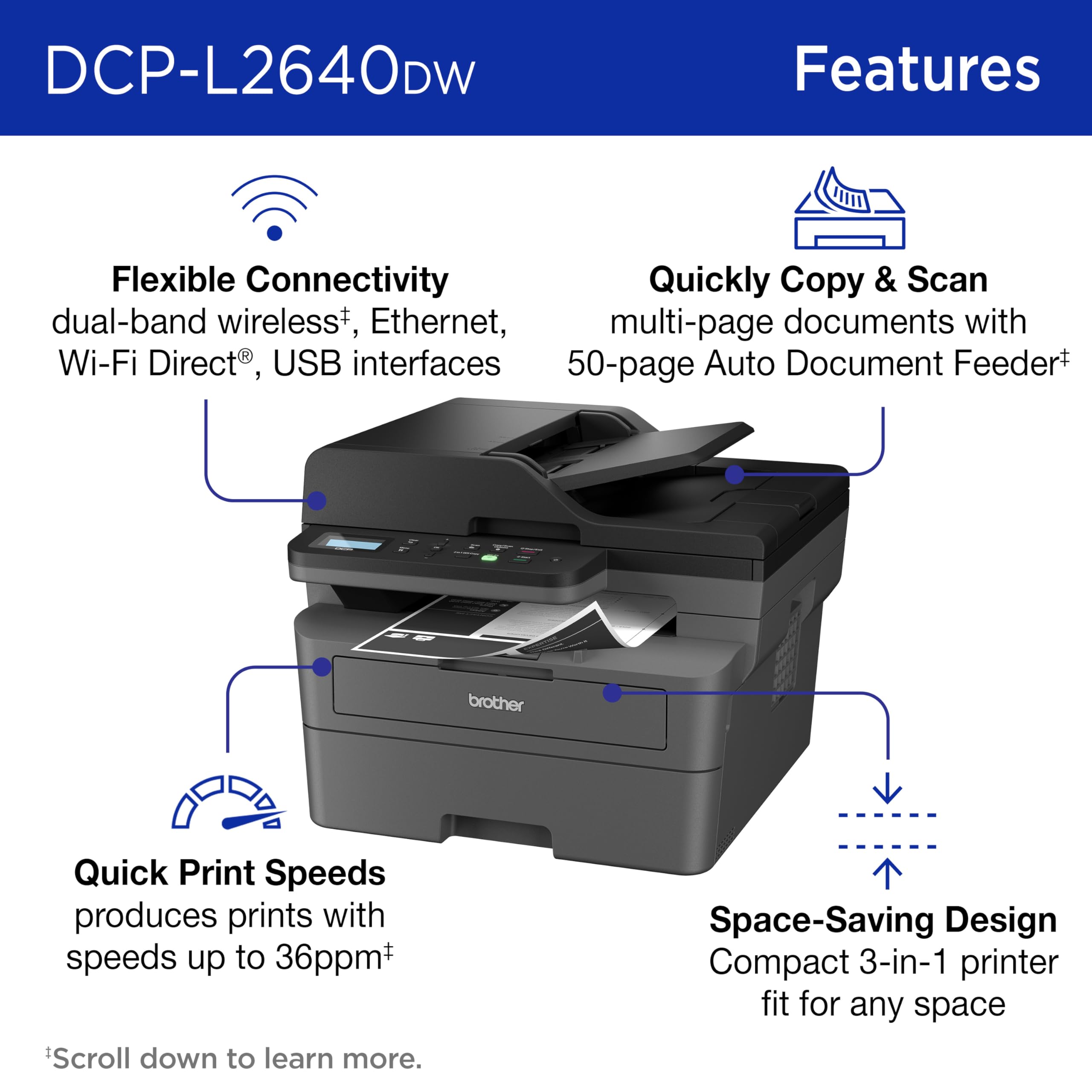 DCP-L2640DW bezprzewodowy Monochrome Laser drukarka