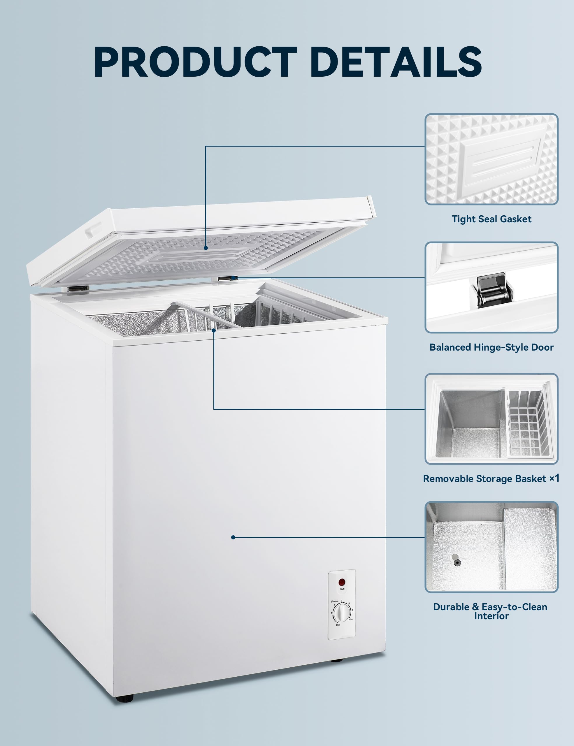 7.0 Cu ft Energy Efficient Chest zamrażarka