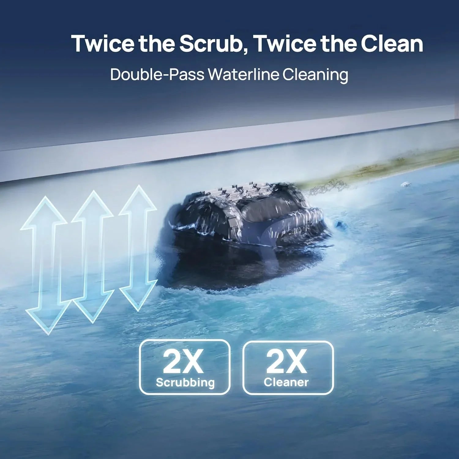 Vacuum Cleaner - AquaSense 2 Cordless Robotic Pool - Smart Surface Parking, Double-pass Waterline Scrubbing, Cleans Floor, Walls