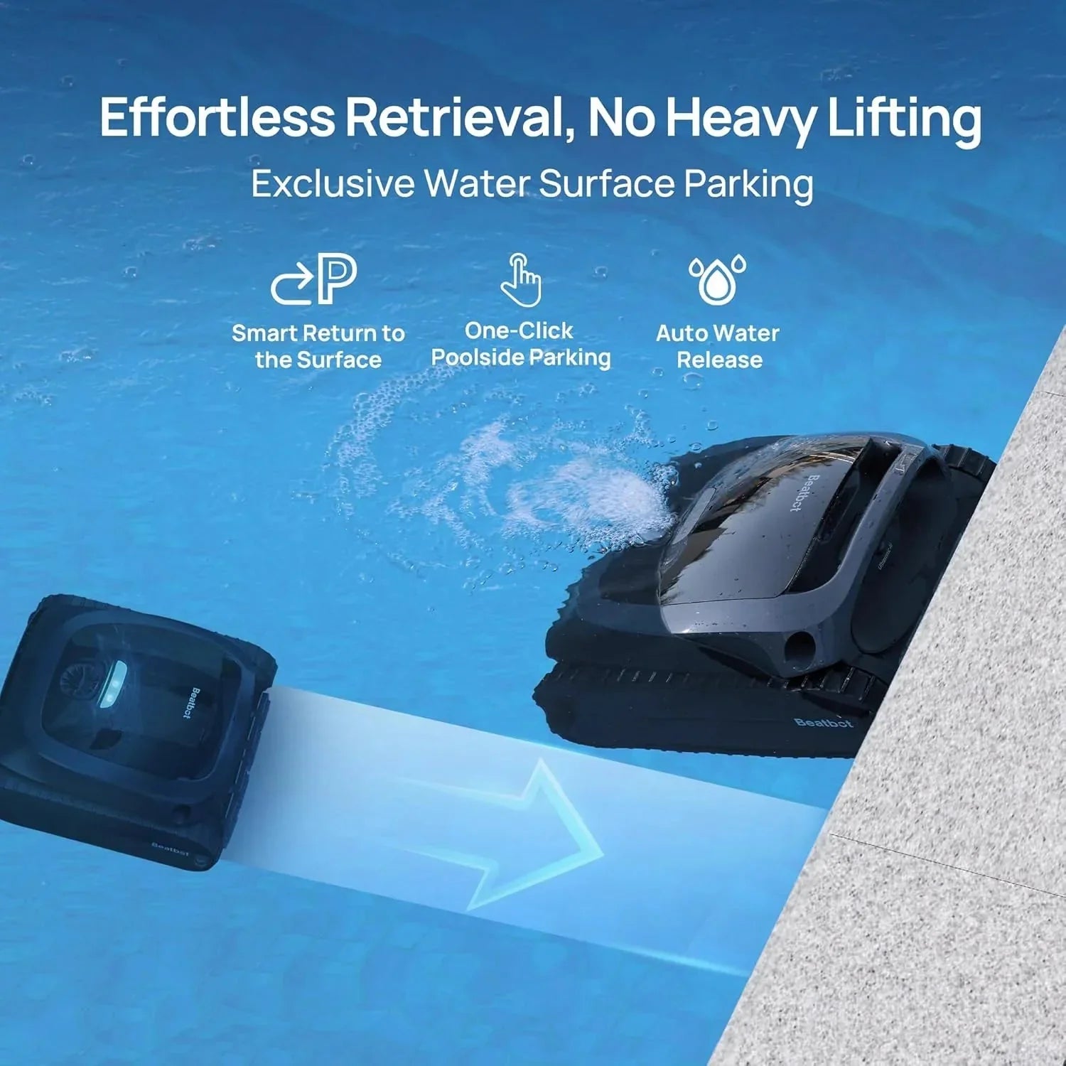 Vacuum Cleaner - AquaSense 2 Cordless Robotic Pool - Smart Surface Parking, Double-pass Waterline Scrubbing, Cleans Floor, Walls