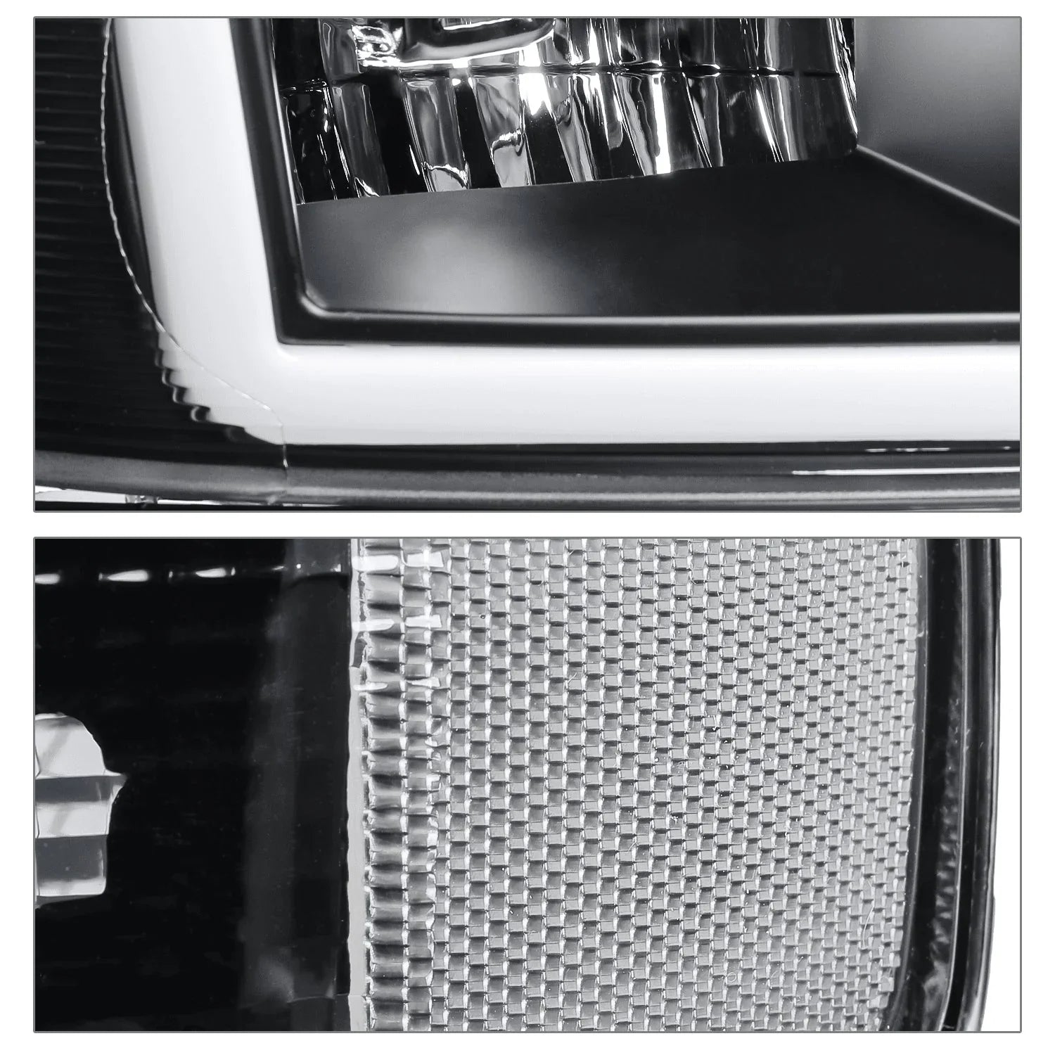 1787656161_eUjyQGFG Light - A Set of 4 LED Running, Bars L+R Black Headlights + Bumper Signals for 2003-2014 Express 1500 - 2003-2023 Express 2500