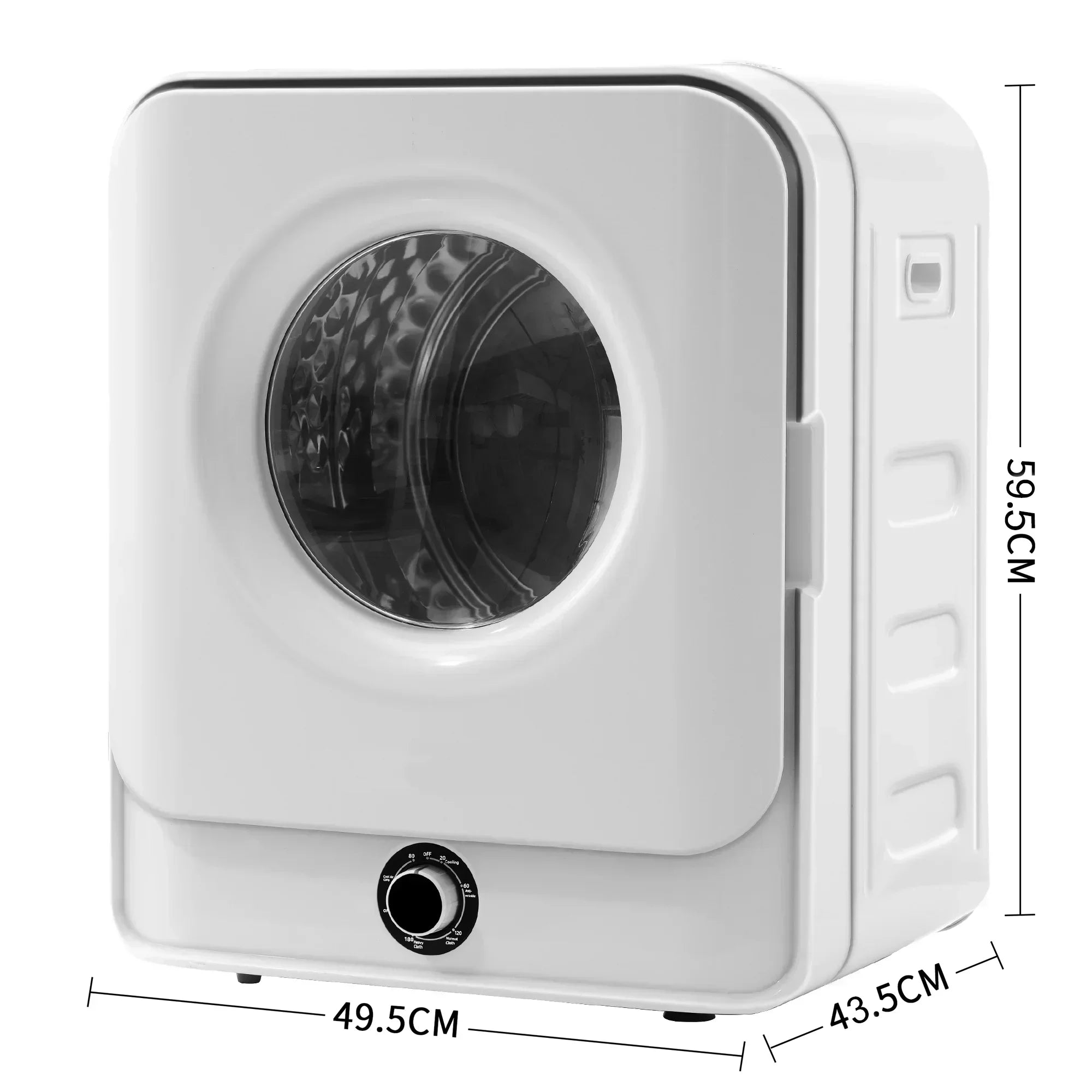 Clothes Dryer - 1.95 Cu.ft Front Load - Portable Compact Dryer 830W, 5 Drying Modes, Stainless Steel Drum, With Overheat Protection, Dust Removal