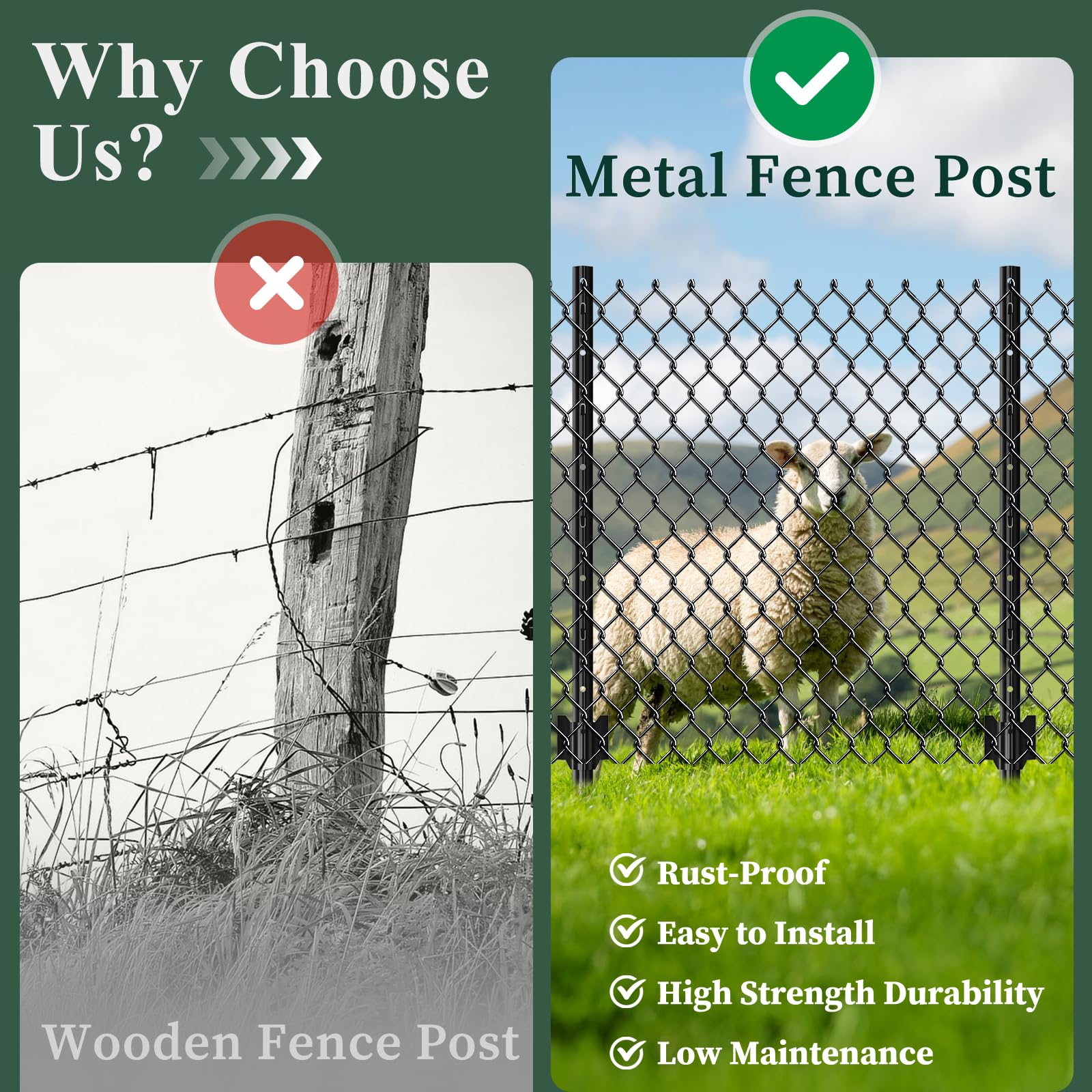 1787658325_pEzOHQ0k Metal Fence Posts 4 ft czarny z wzmocniony pakiet 20