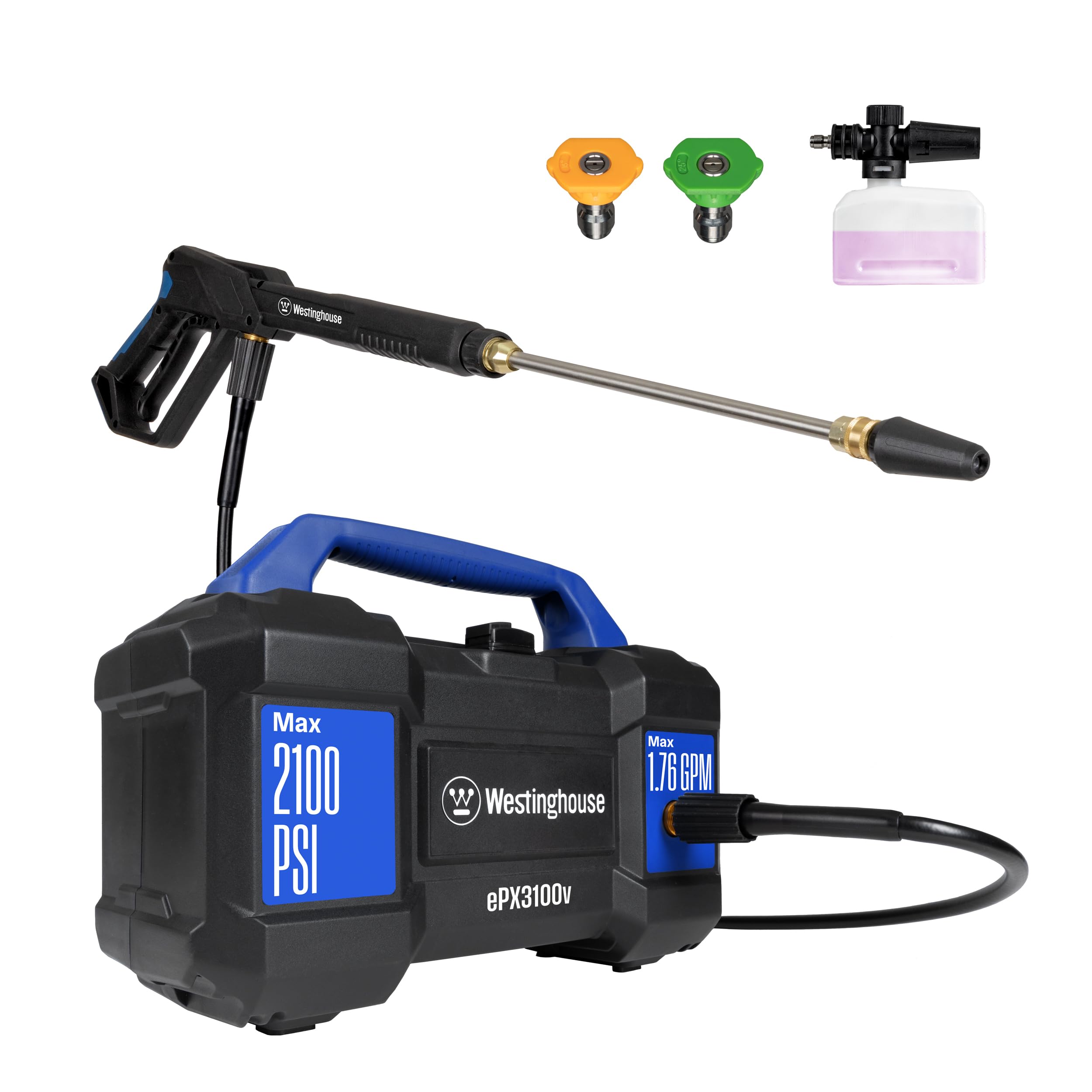 EPX3100v elektryczny myjka ciśnieniowa, 2100 PSI i Foam Cannon