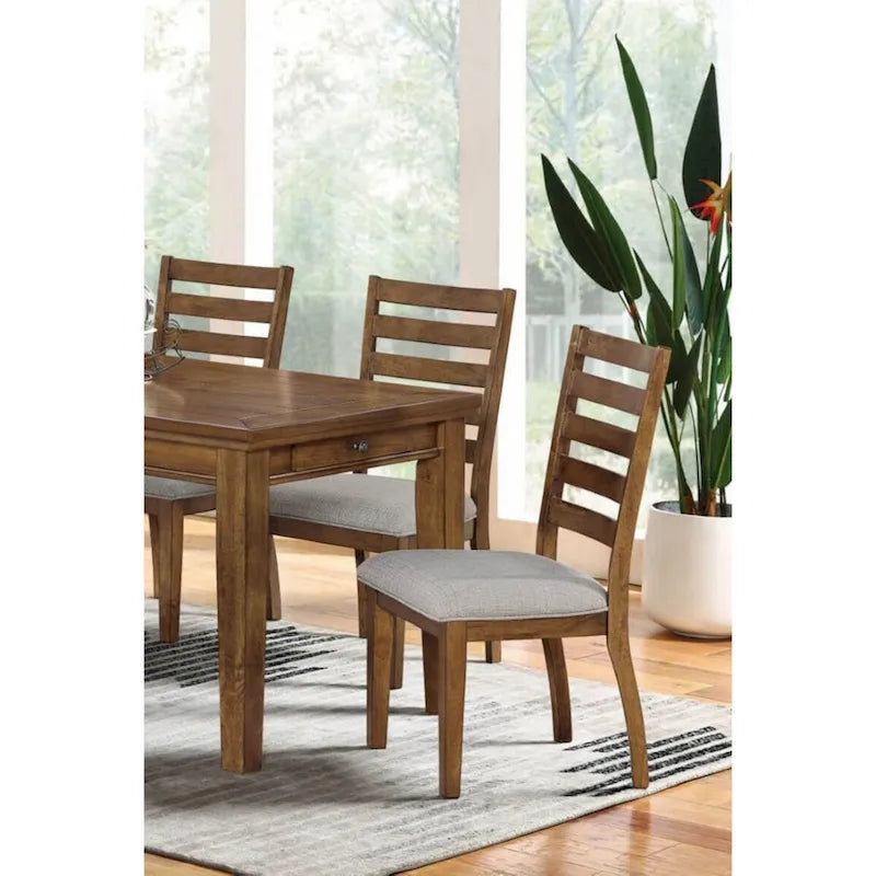 Drabina, zestaw 2 Walnut i światło szary, tylny boczny krzesla