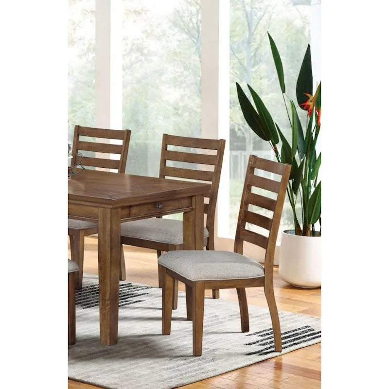 Drabina, zestaw 2 Walnut i światło szary, tylny boczny krzesla