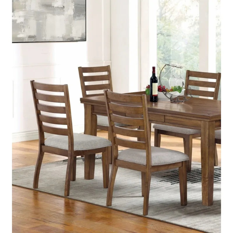 Drabina, zestaw 2 Walnut i światło szary, tylny boczny krzesla