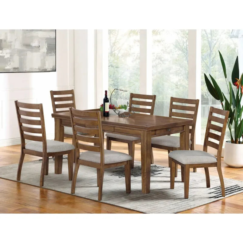 Drabina, zestaw 2 Walnut i światło szary, tylny boczny krzesla