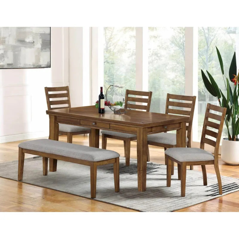 Drabina, zestaw 2 Walnut i światło szary, tylny boczny krzesla