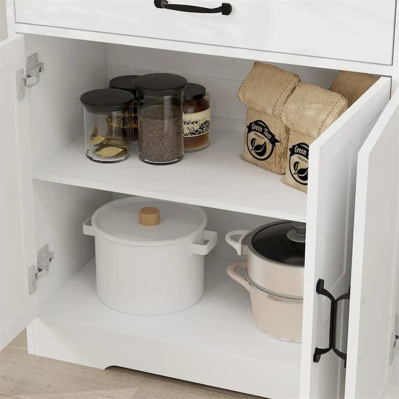 Sideboard, Rustic Farmhouse, Buffet szafka z 2 szuflady i 4 Doors do magazynowy