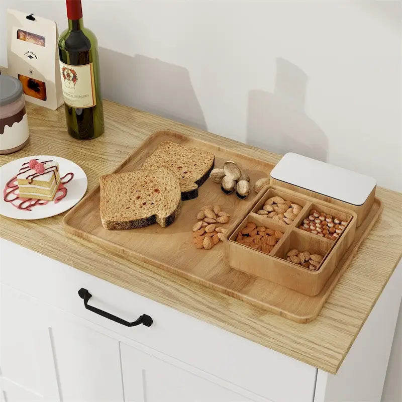 Sideboard, Rustic Farmhouse, Buffet szafka z 2 szuflady i 4 Doors do magazynowy