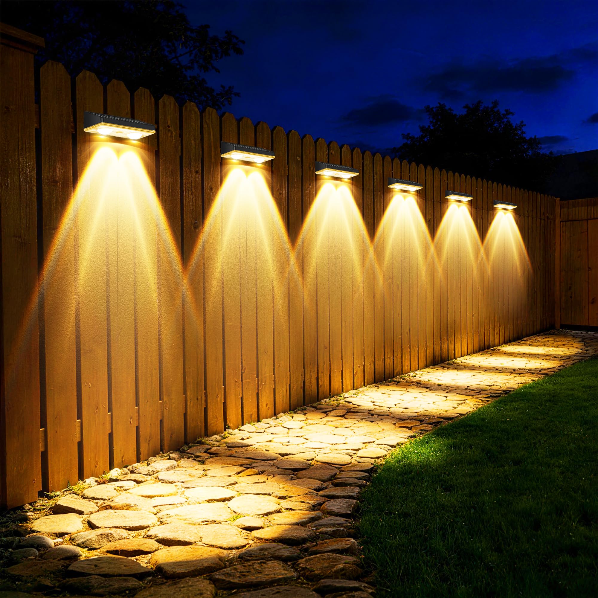 Słoneczny Fence lampy zewnętrzny z 16 pakiet, 85LM, RGB