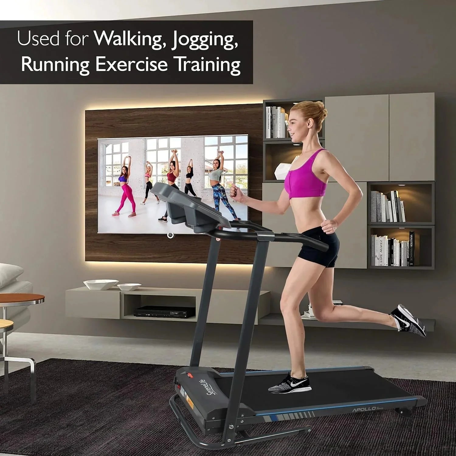 1787685206_OKeL2Erx Treadmill - Folding - Foldable Home Fitness Equipment with LCD for Walking and Running, Cardio Exercise Machine, Preset and Adjustable