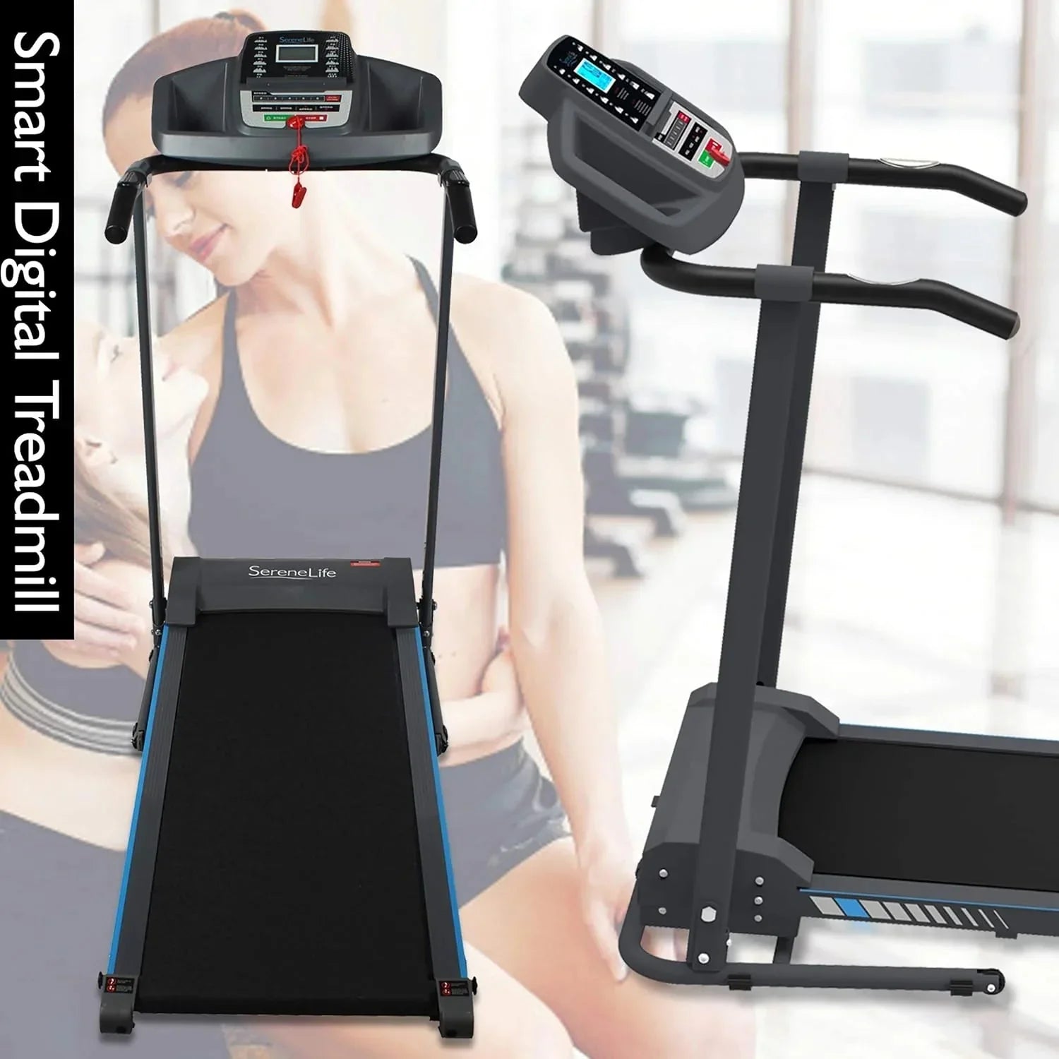1787685210_roSCdXWO Treadmill - Folding - Foldable Home Fitness Equipment with LCD for Walking and Running, Cardio Exercise Machine, Preset and Adjustable