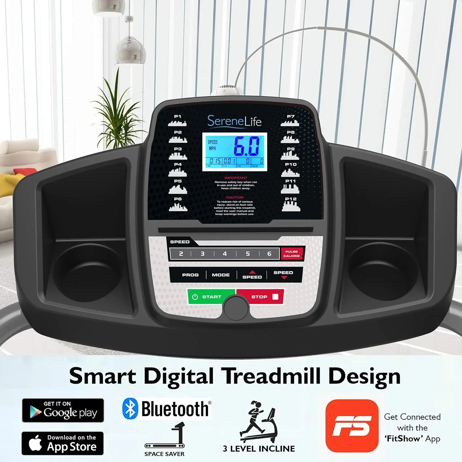 1787685276_SvYkNxcb Treadmill - Folding - Foldable Home Fitness Equipment with LCD for Walking and Running, Cardio Exercise Machine, Preset and Adjustable