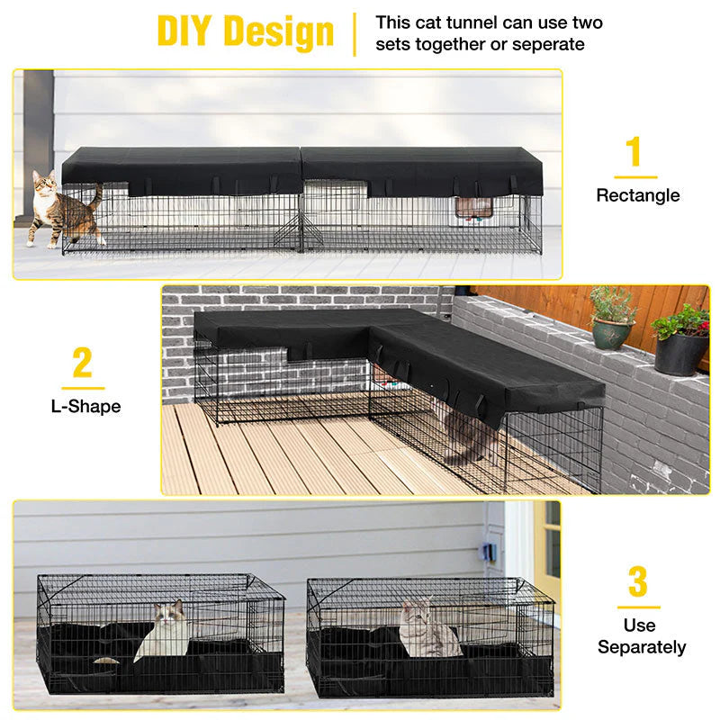 Cat Tunnel AIR7007, Featuring Metal Cat Run with Waterproof Fabric and Compatible with AIR37/AIR37-M Cat House