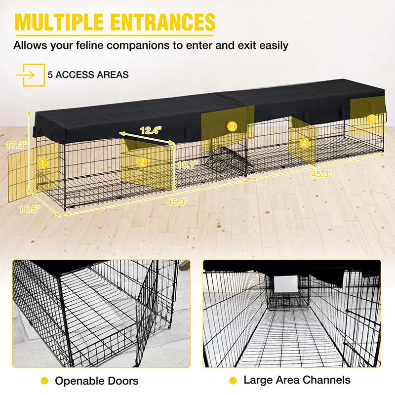 Cat Tunnel AIR7007, Featuring Metal Cat Run with Waterproof Fabric and Compatible with AIR37/AIR37-M Cat House
