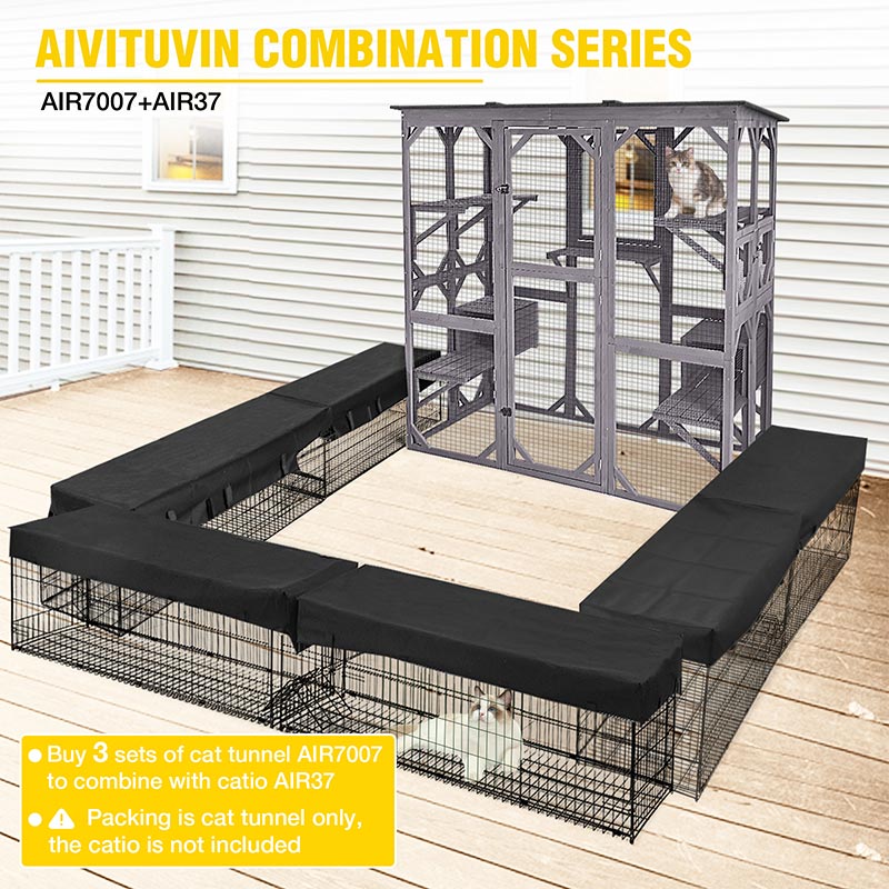 Cat Tunnel AIR7007, Featuring Metal Cat Run with Waterproof Fabric and Compatible with AIR37/AIR37-M Cat House
