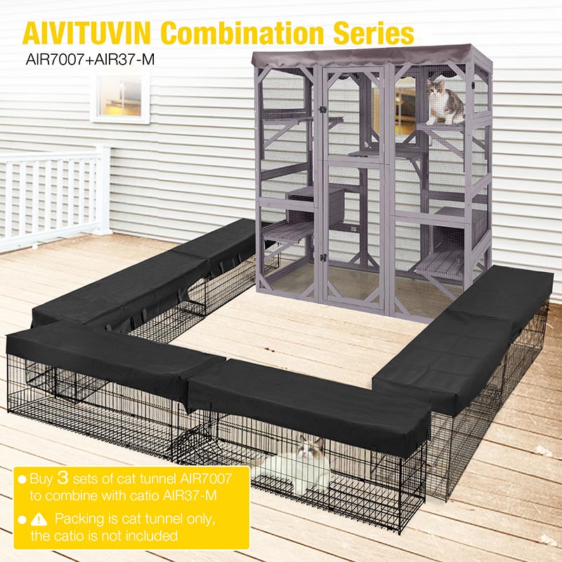 Cat Tunnel AIR7007, Featuring Metal Cat Run with Waterproof Fabric and Compatible with AIR37/AIR37-M Cat House