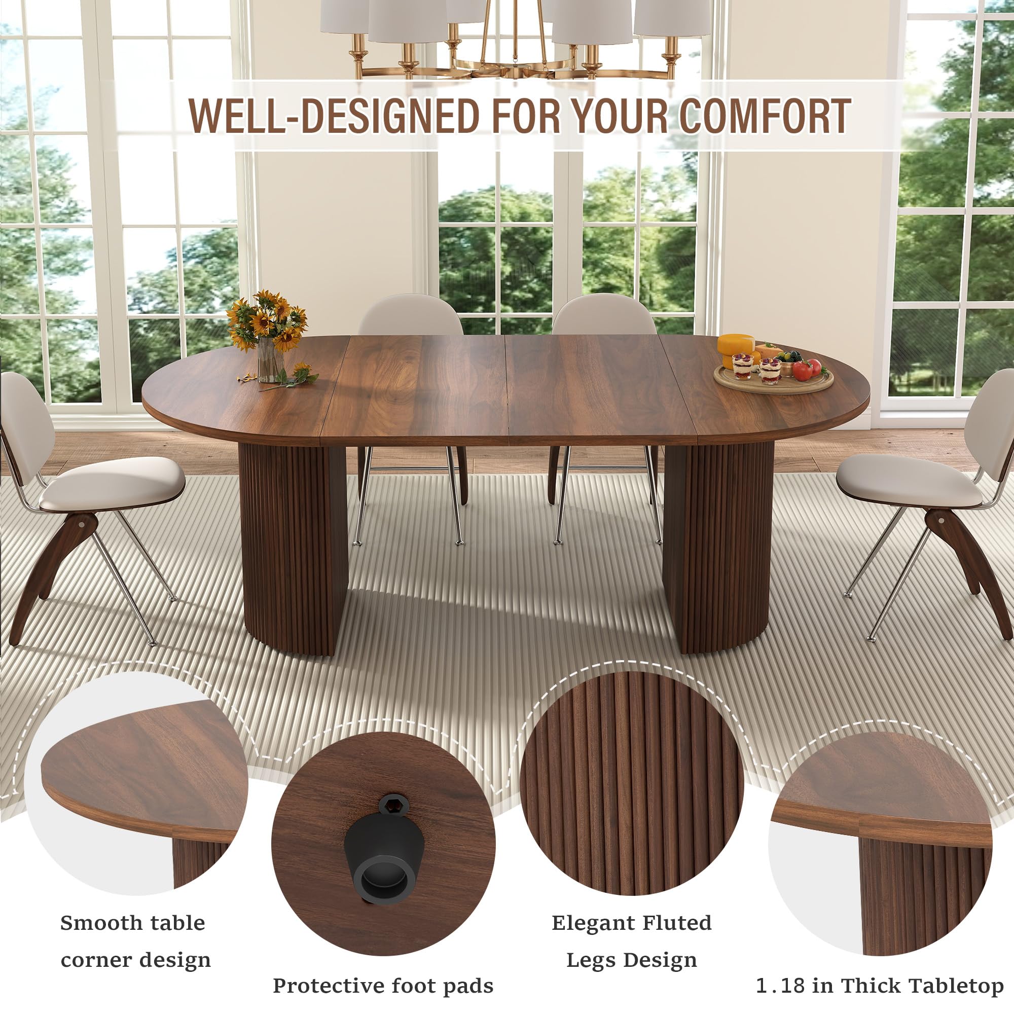 41-78 Extendable do 4-8 stol jadalniany, Walnut