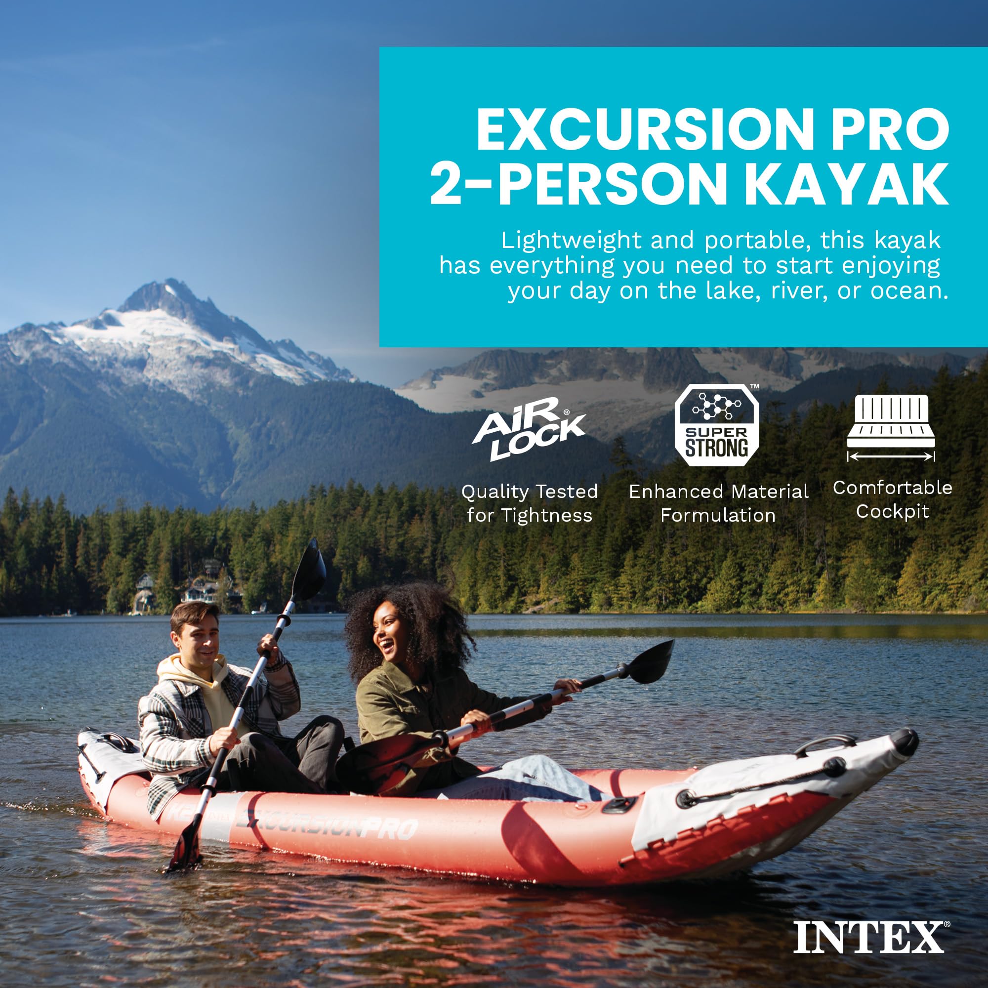 Kajak, Excursion Pro K2 Inflatable, zestaw z wiosla