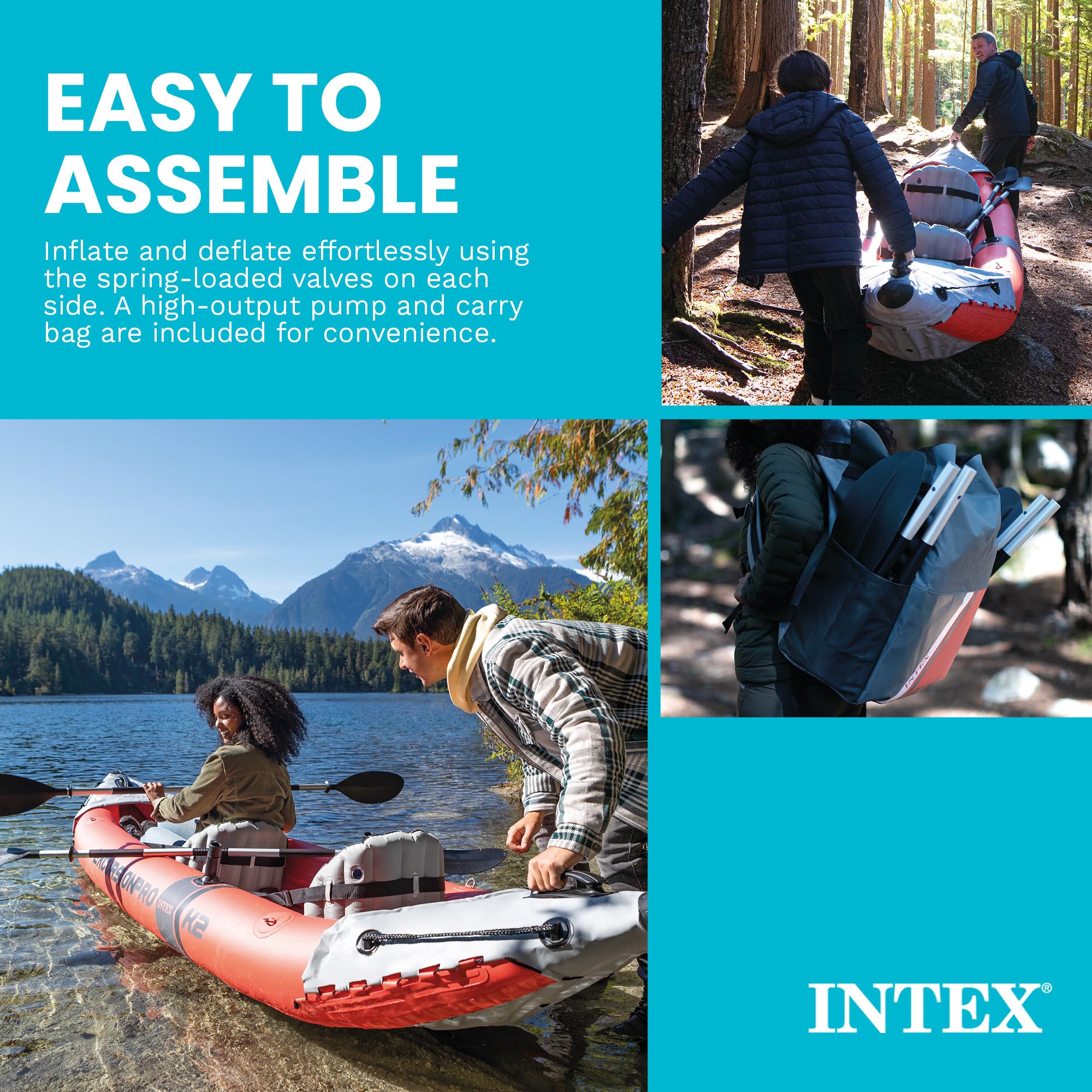 Kajak, Excursion Pro K2 Inflatable, zestaw z wiosla
