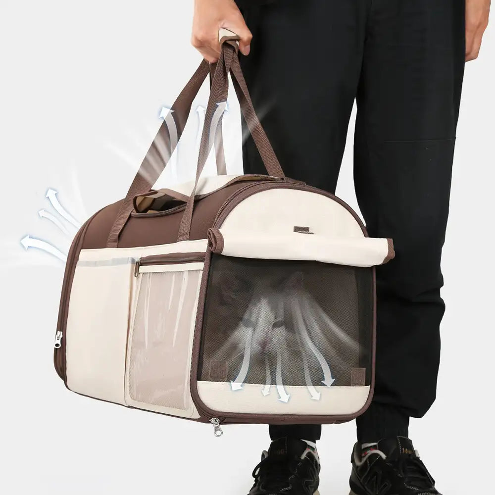 1787696216_ShUQ6c6M Carrier - Handheld Crossbody Dog Cat, Multi-function Breathable Pet Carrier Bag - Designed for Travel and Vet