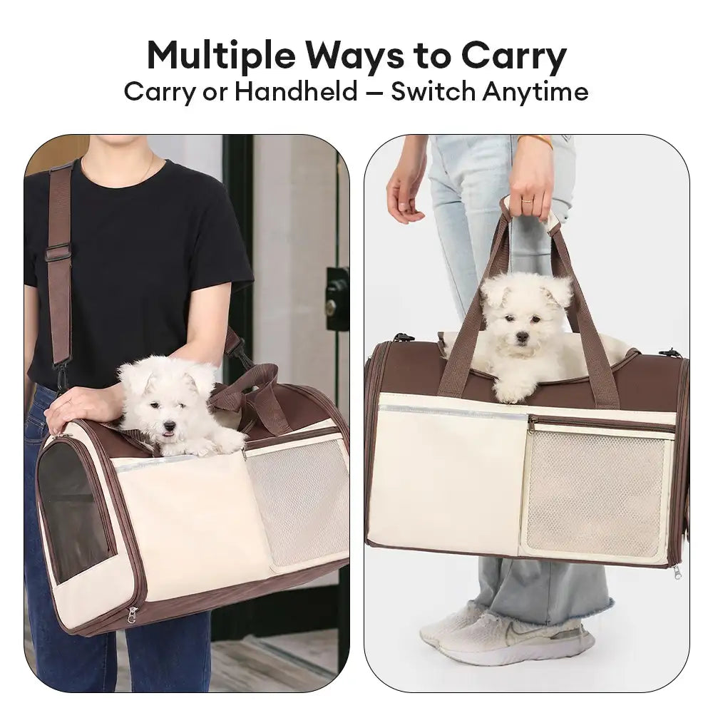 1787696220_mSCtNdbW Carrier - Handheld Crossbody Dog Cat, Multi-function Breathable Pet Carrier Bag - Designed for Travel and Vet