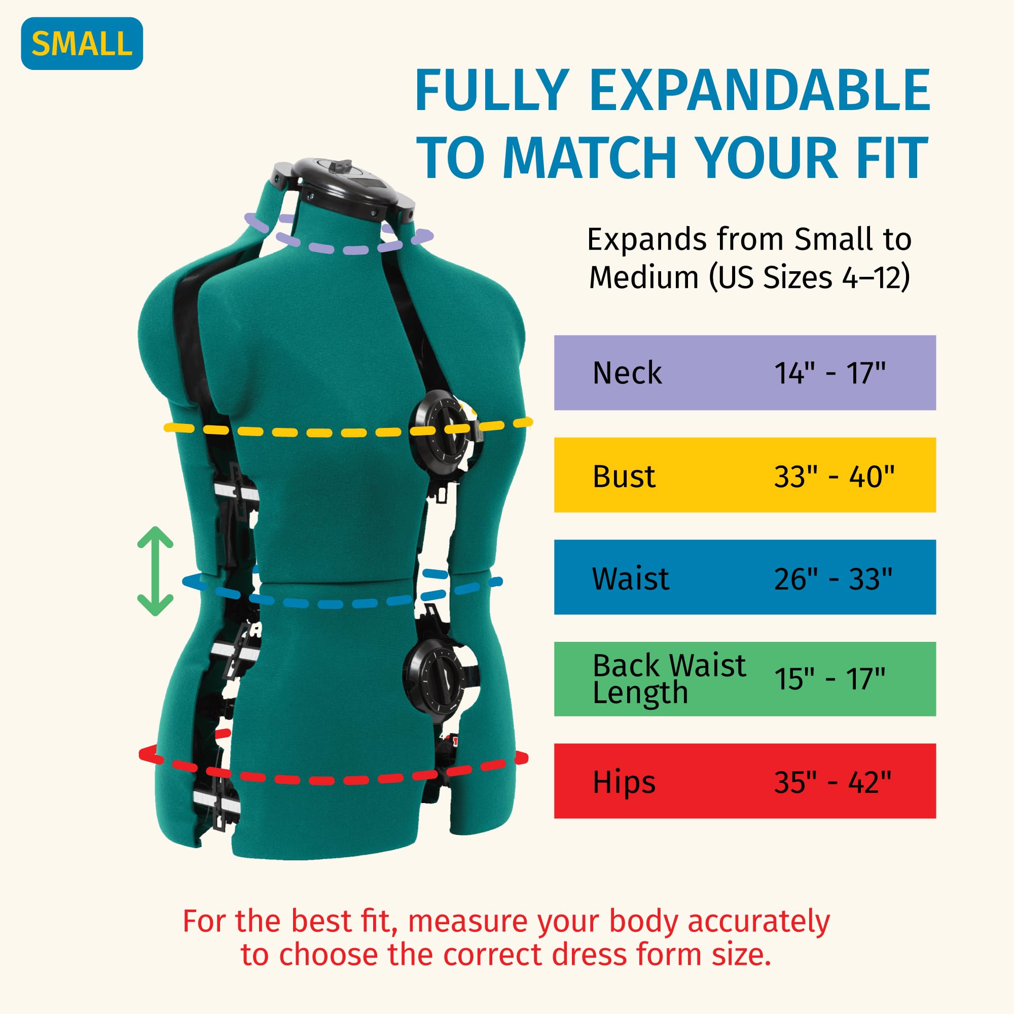 Sew You regulowany Dress Form do mały/medium Sizes