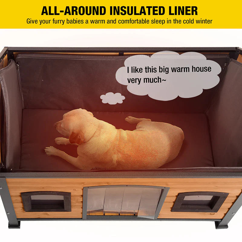Dla psa domek, izolowany zewnętrzny, AIR90, 46.3L, zdejmowany Liner Inside, żelazko rama
