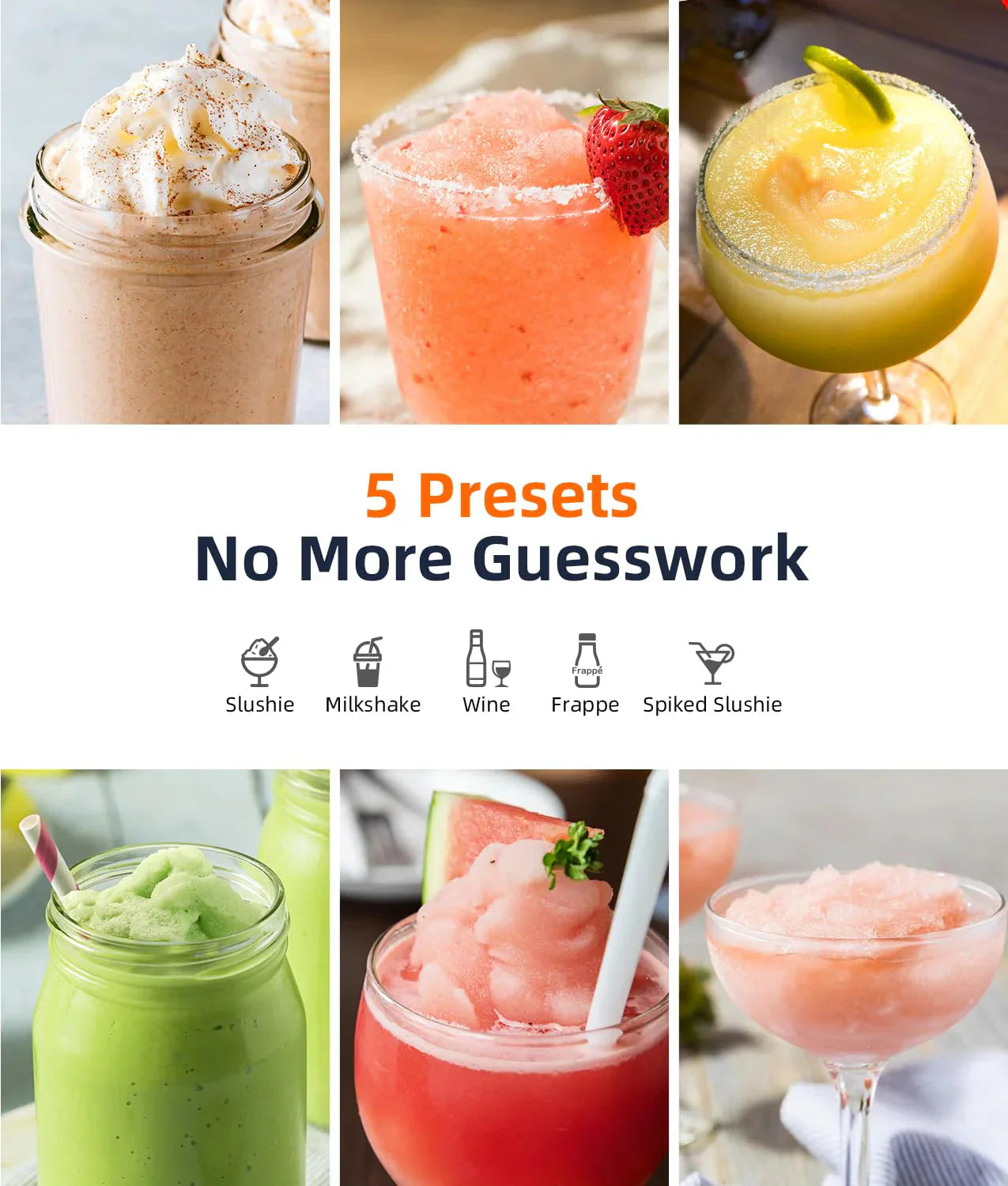 Slushie Machine Featuring Professional Frozen Drink Maker No Ice Needed- 70 Oz Slushy Machine for Home with LED Display, One-touch Reservation and 6 Pre-set