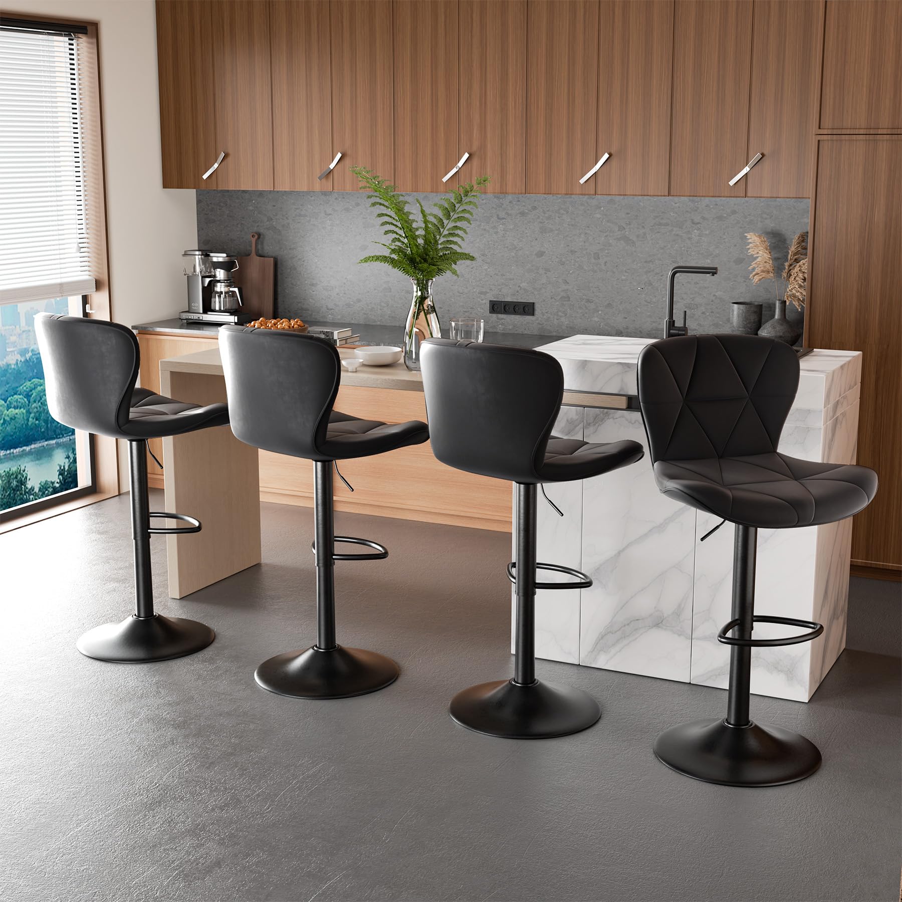 1787702754_JZwdDkAm Zestaw, nowoczesny Bar Stools, 2, regulowany Faux skora