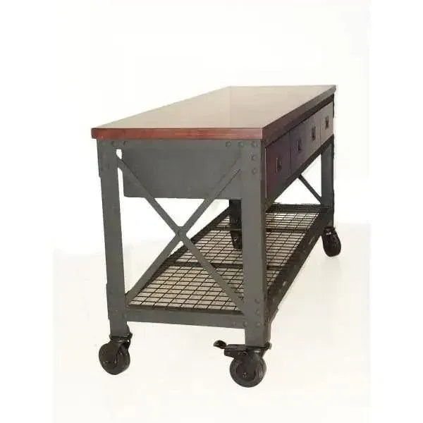 Workbench, Building Products 72 w. 3-szuflady na kółkach Industrial i drewno Top