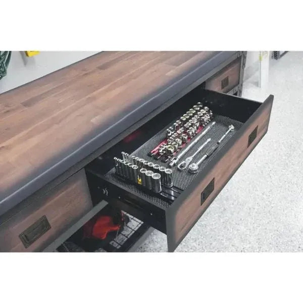 Workbench, Building Products 72 w. 3-szuflady na kółkach Industrial i drewno Top